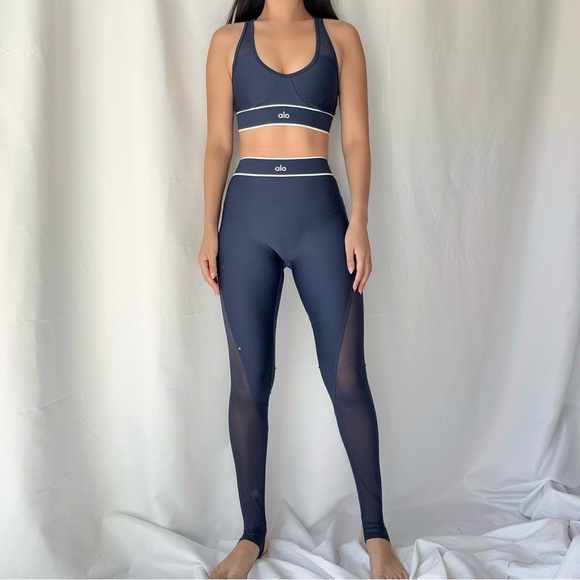 Alo Yoga Airlift Mesh High-Waist Darling Stirrup Legging Set - Picture 1 of 5